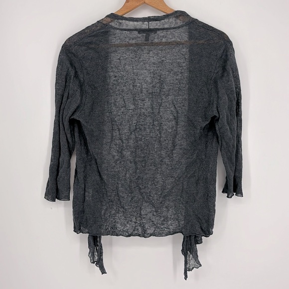 Eileen Fisher Open Front Linen Blend Gray Metallic Cardigan Women’s Size XS - Picture 7 of 7